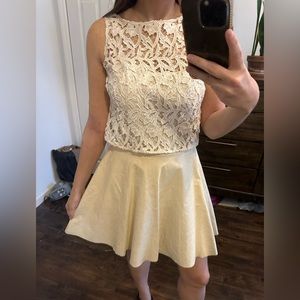 Alice and Olivia leather and lace dress in a size 4